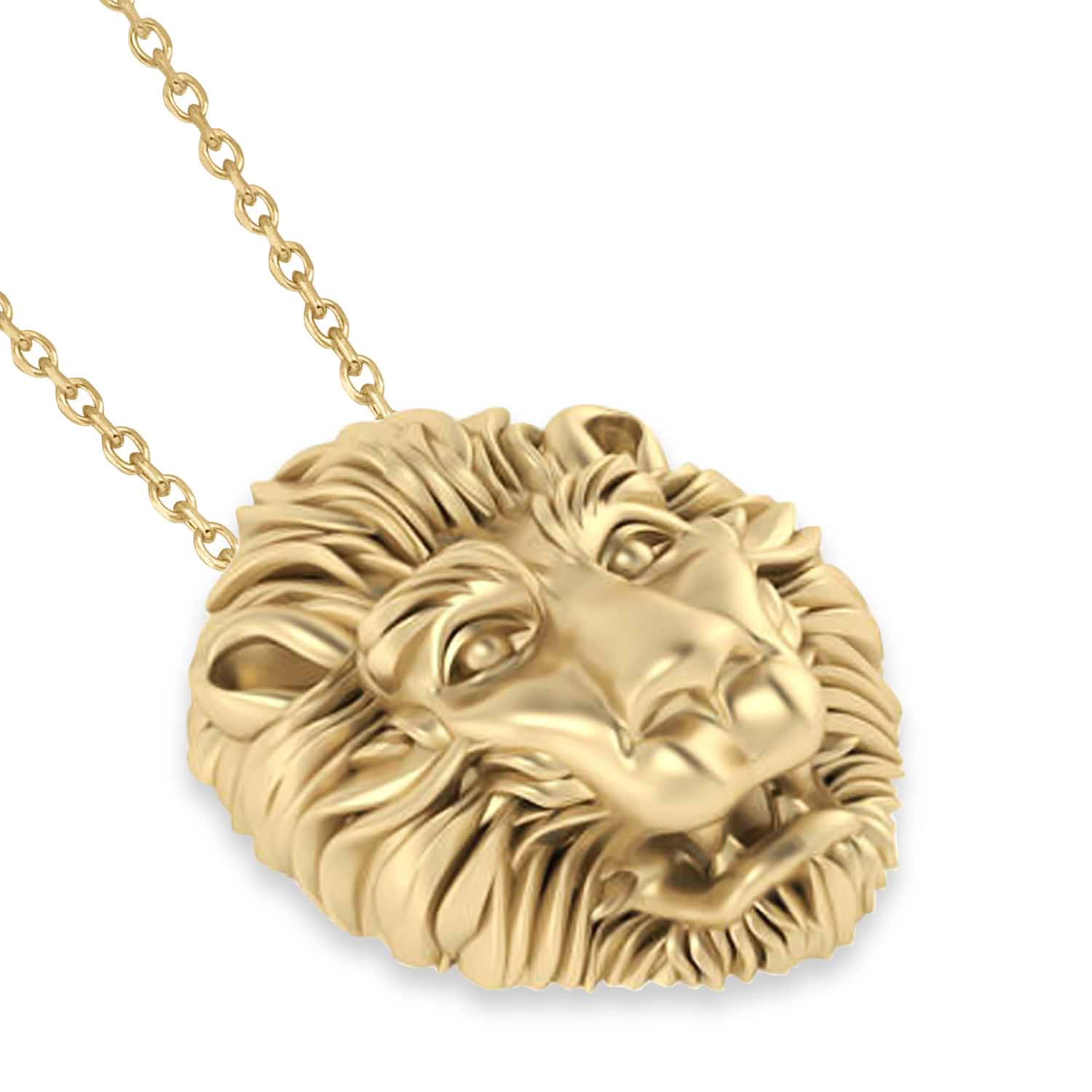 Lion S Head Pendant Necklace 14k Yellow Gold AZ3471