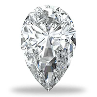 A pear-shaped D-color diamond of 5.06 carats and a pear-shaped