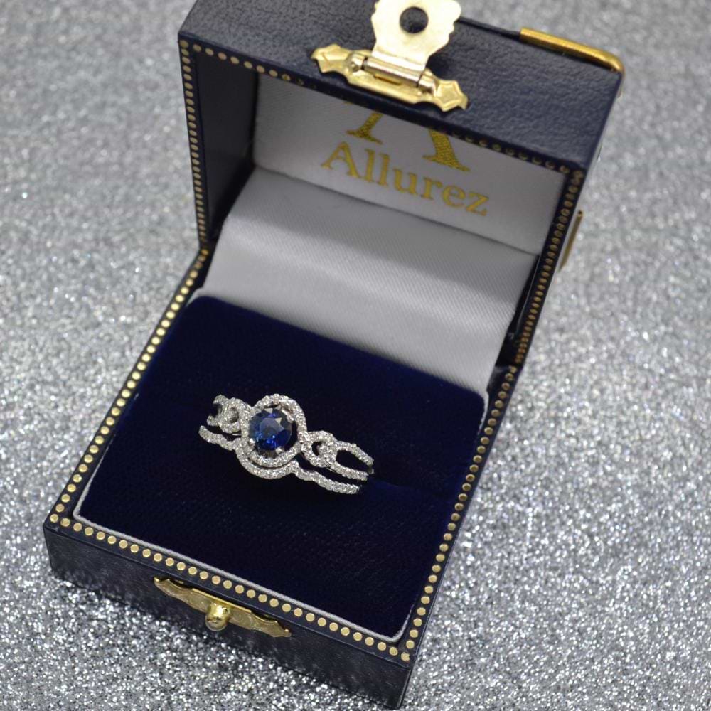 Diamond Engagement Ring Setting & Wedding Band 14k White Gold (0.50ct)