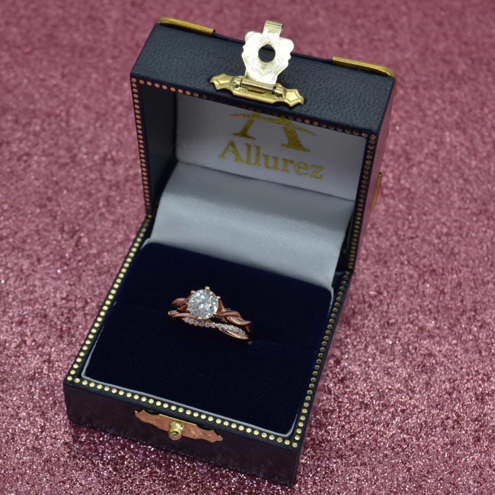 Diamond 6-Prong Twisted Bridal Set Setting 18k Rose Gold (0.19ct)