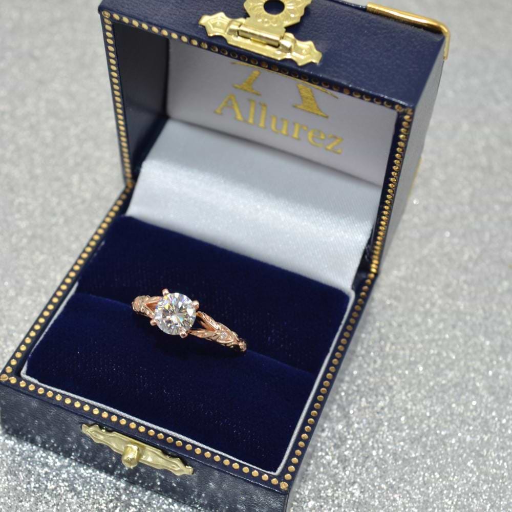 Diamond Antique Style Engagement Ring 18k Rose Gold (0.03ct)
