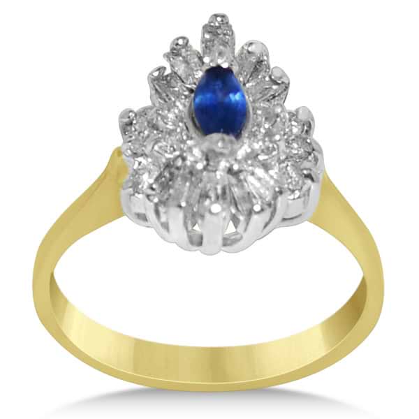 Diamond Accented Sapphire Engagement Ring in 14k Yellow Gold (1.00ct)