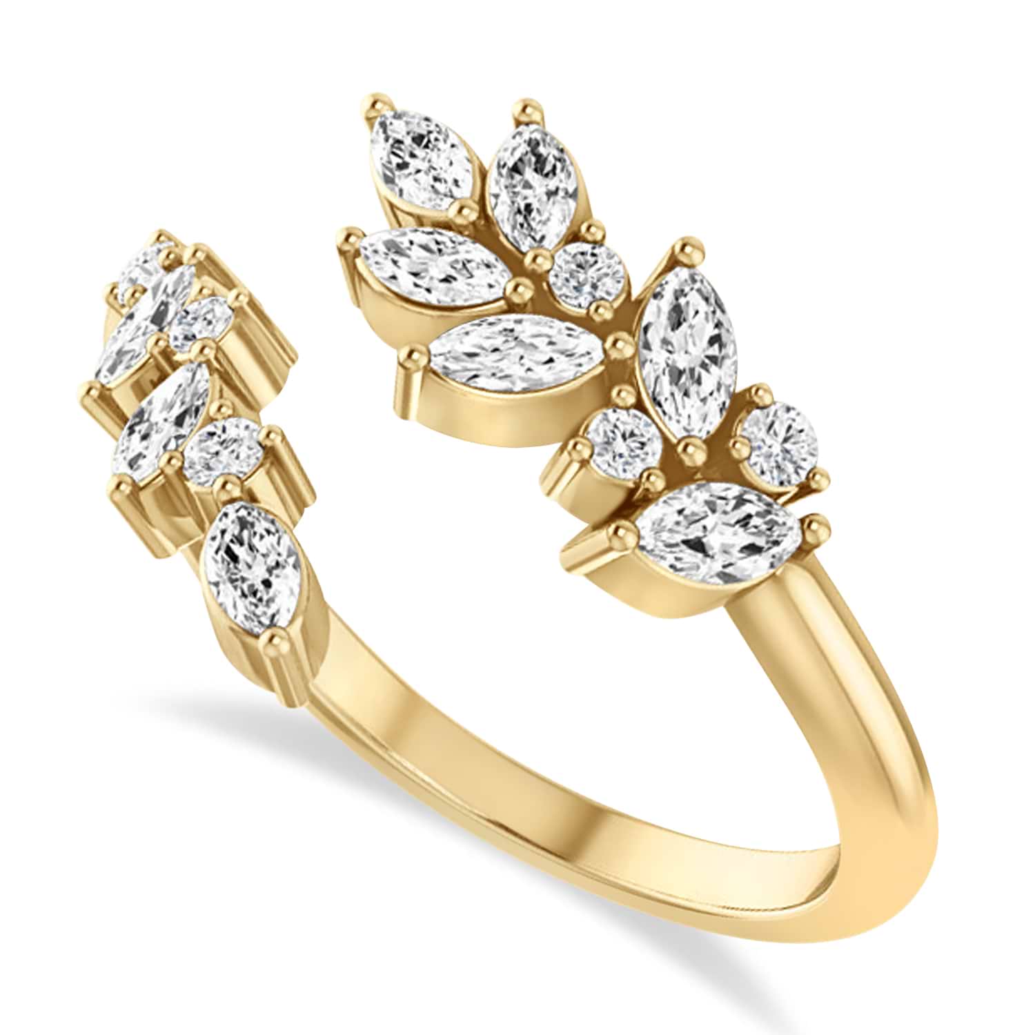 Diamond Bypass Ring/Wedding Band 14k Yellow Gold (0.85ct)