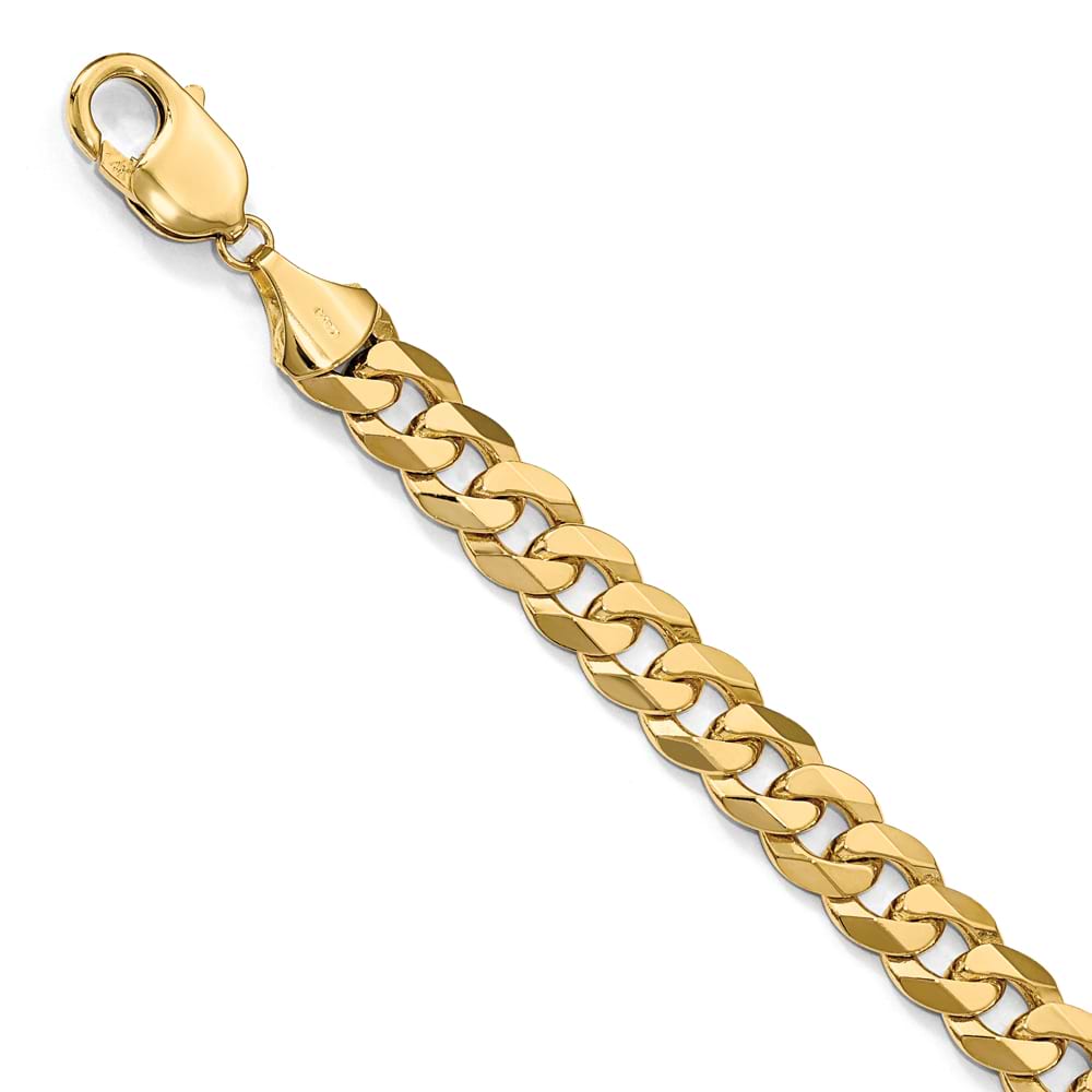 Men's 9.5mm Thick Cuban Link Chain Necklace 14k Yellow Gold