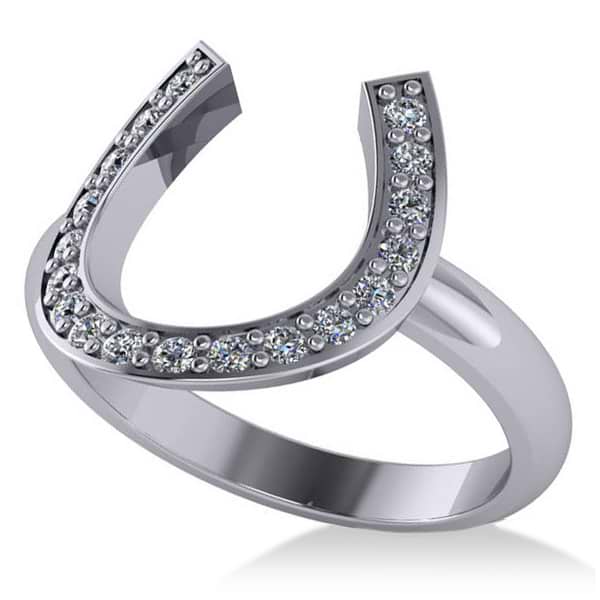 Diamond Horseshoe Fashion Ring 14k White Gold (0.27ct)