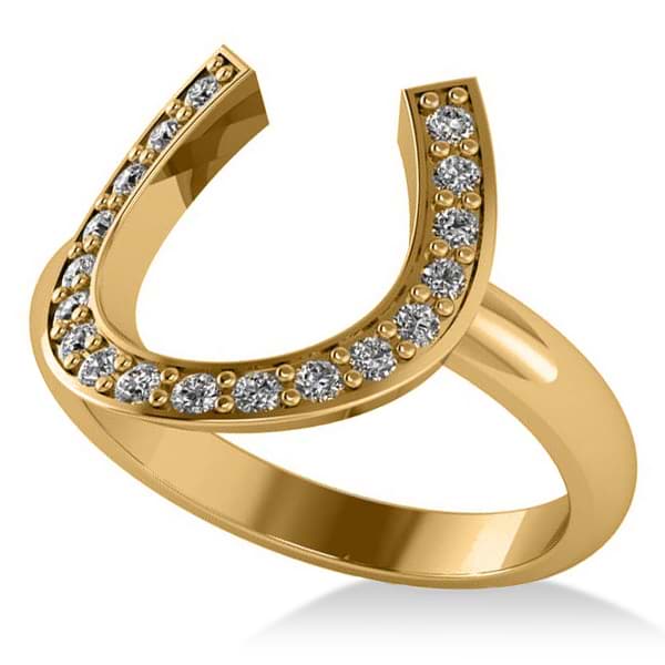 Diamond Horseshoe Fashion Ring 14k Yellow Gold (0.27ct)