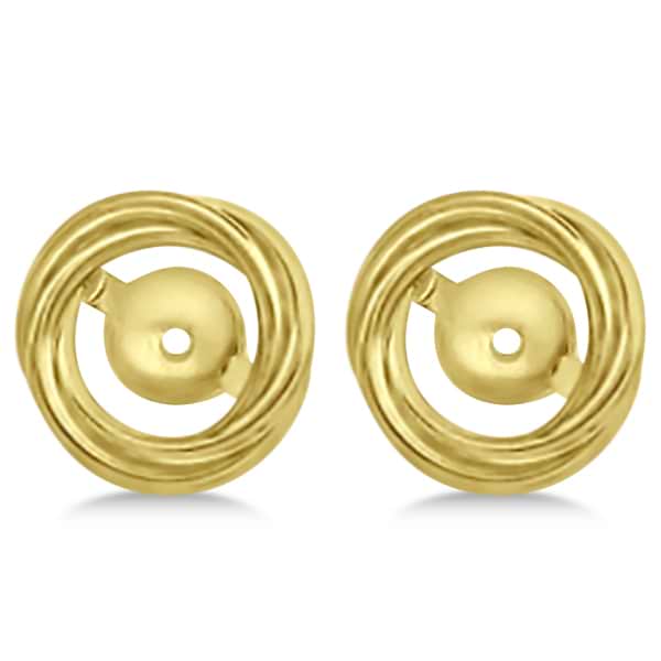 Twisted Rope Earring Jackets for Studs up to 10.50mm 14K Yellow Gold