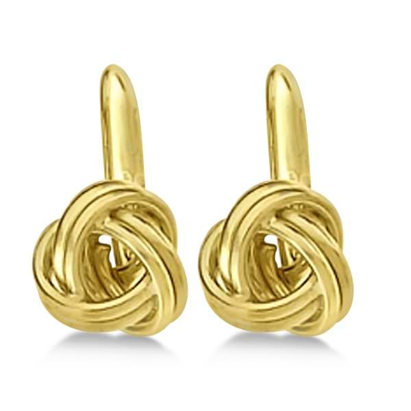 Love Knot Lever Back Earrings 14K Yellow Gold (8.00mm)