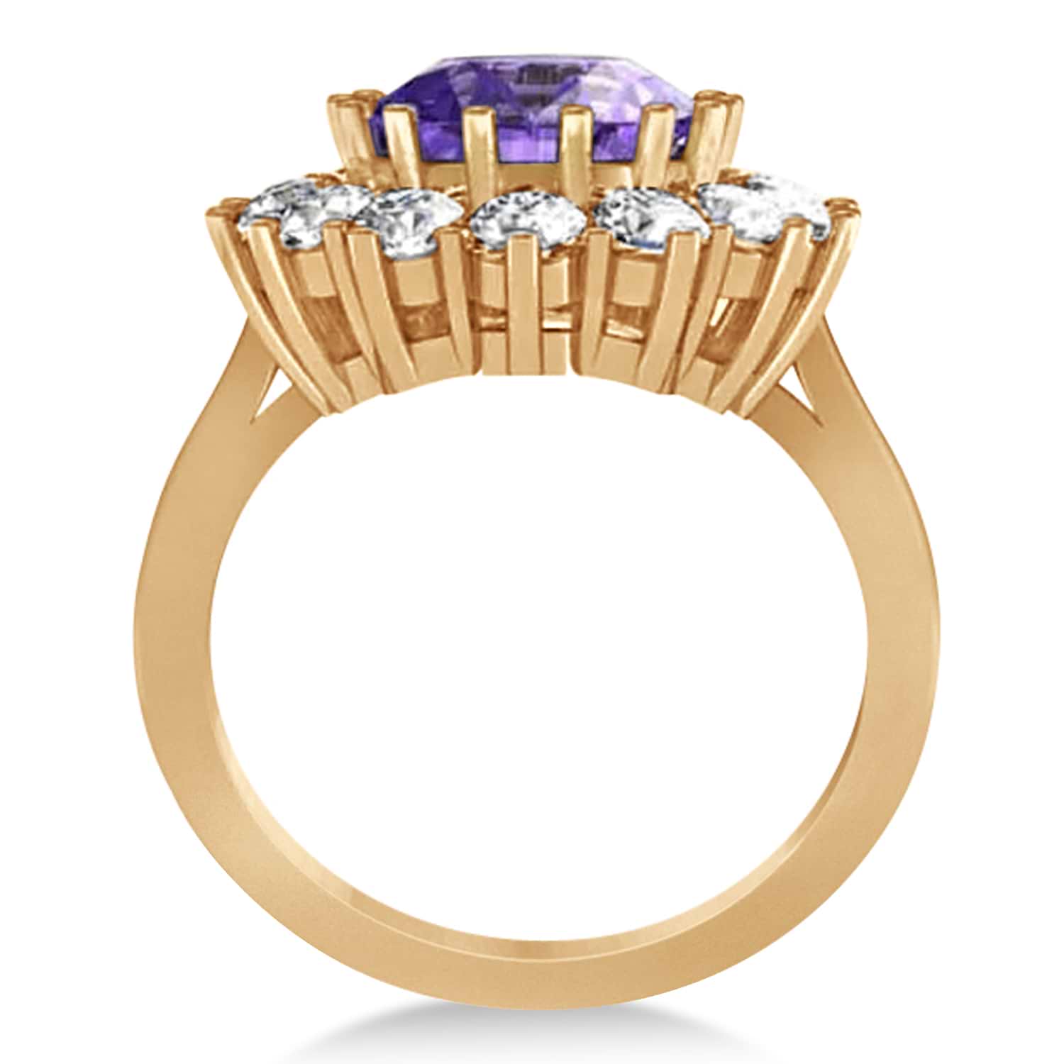 Oval Amethyst & Diamond Accented Ring in 14k Rose Gold (5.40ctw)