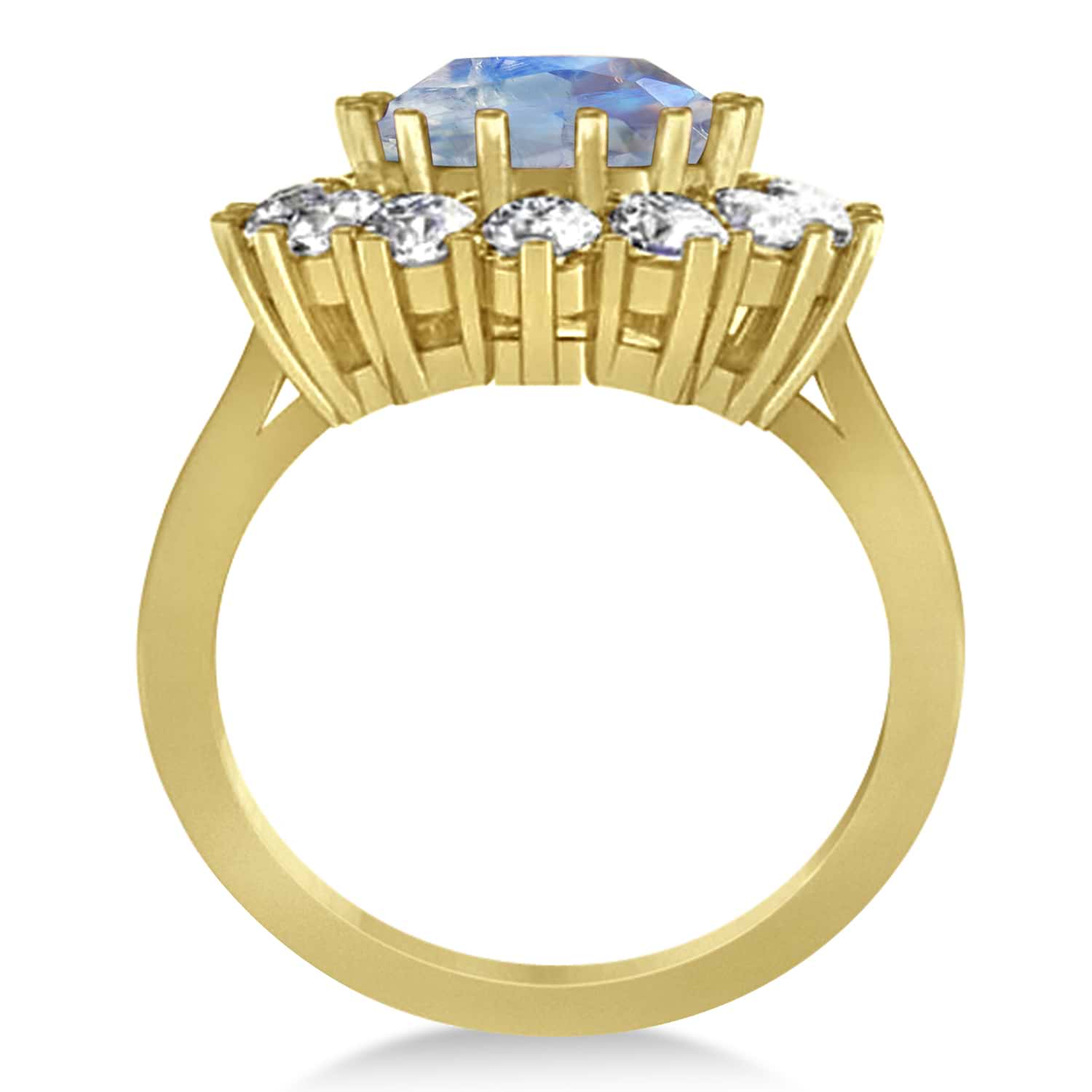 Oval Moonstone & Diamond Accented Ring in 14k Yellow Gold (5.40ctw)