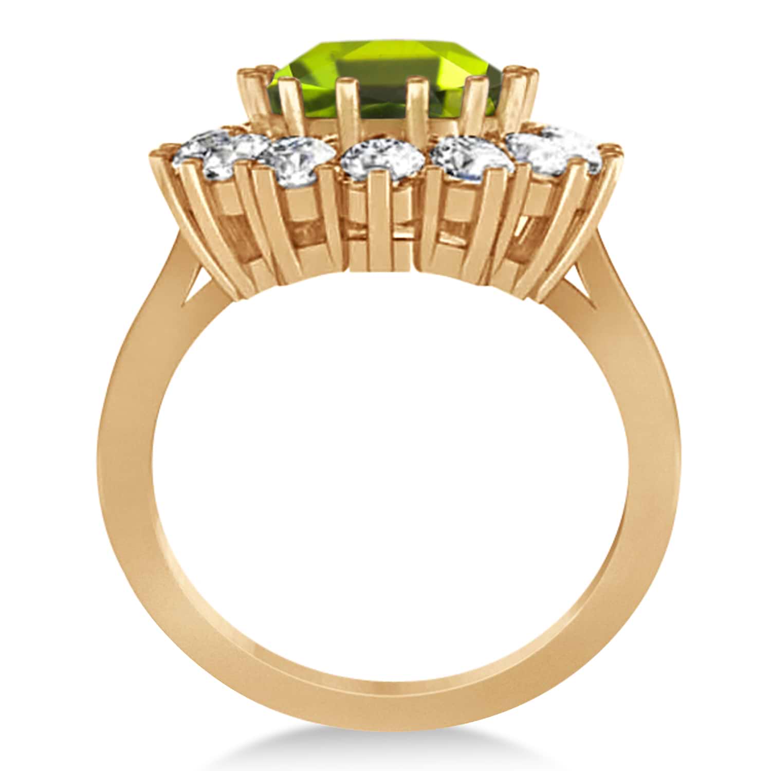 Oval Peridot & Diamond Accented Ring in 14k Rose Gold (5.40ctw)
