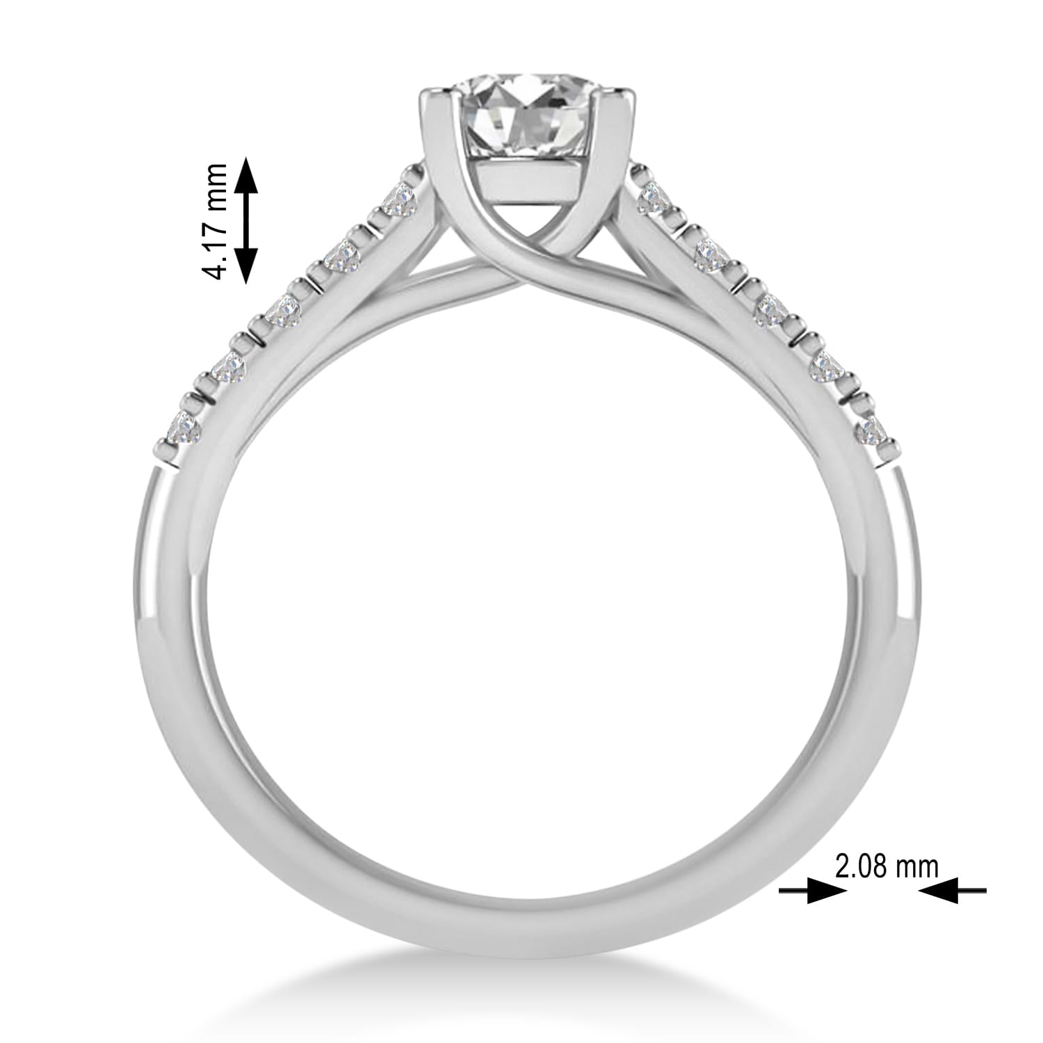 Diamond Accented Pre-Set Engagement Ring 14k White Gold (1.05ct)