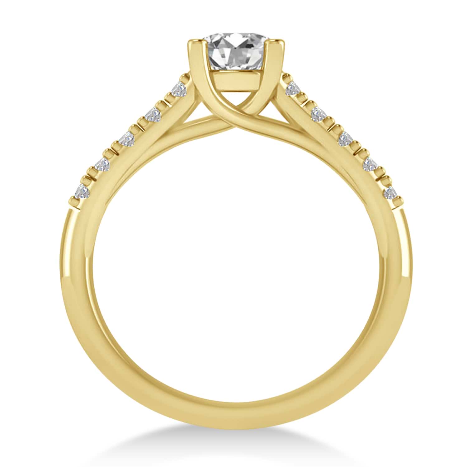 Diamond Accented Pre-Set Engagement Ring 14k Yellow Gold (1.05ct)