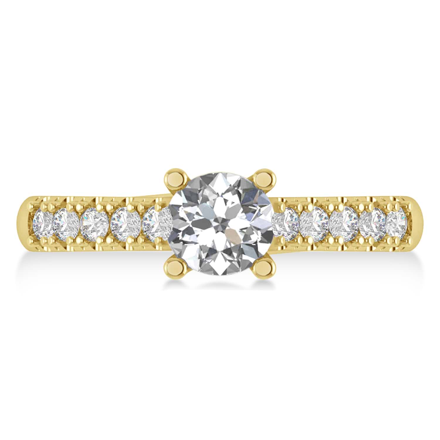 Lab Grown Diamond Accented Pre-Set Engagement Ring 14k Yellow Gold (1.05ct)