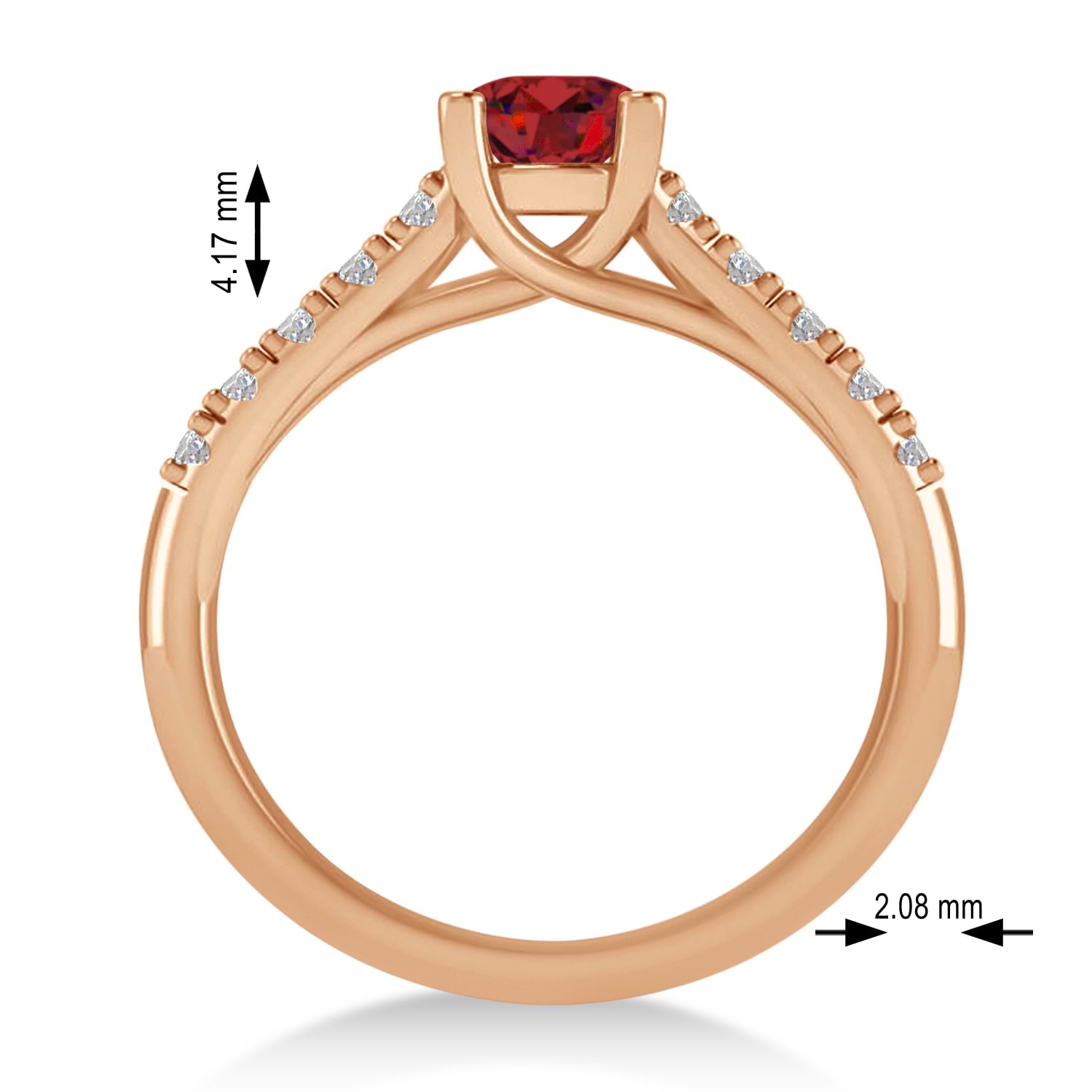 Ruby & Diamond Accented Pre-Set Engagement Ring 14k Rose Gold (1.05ct)
