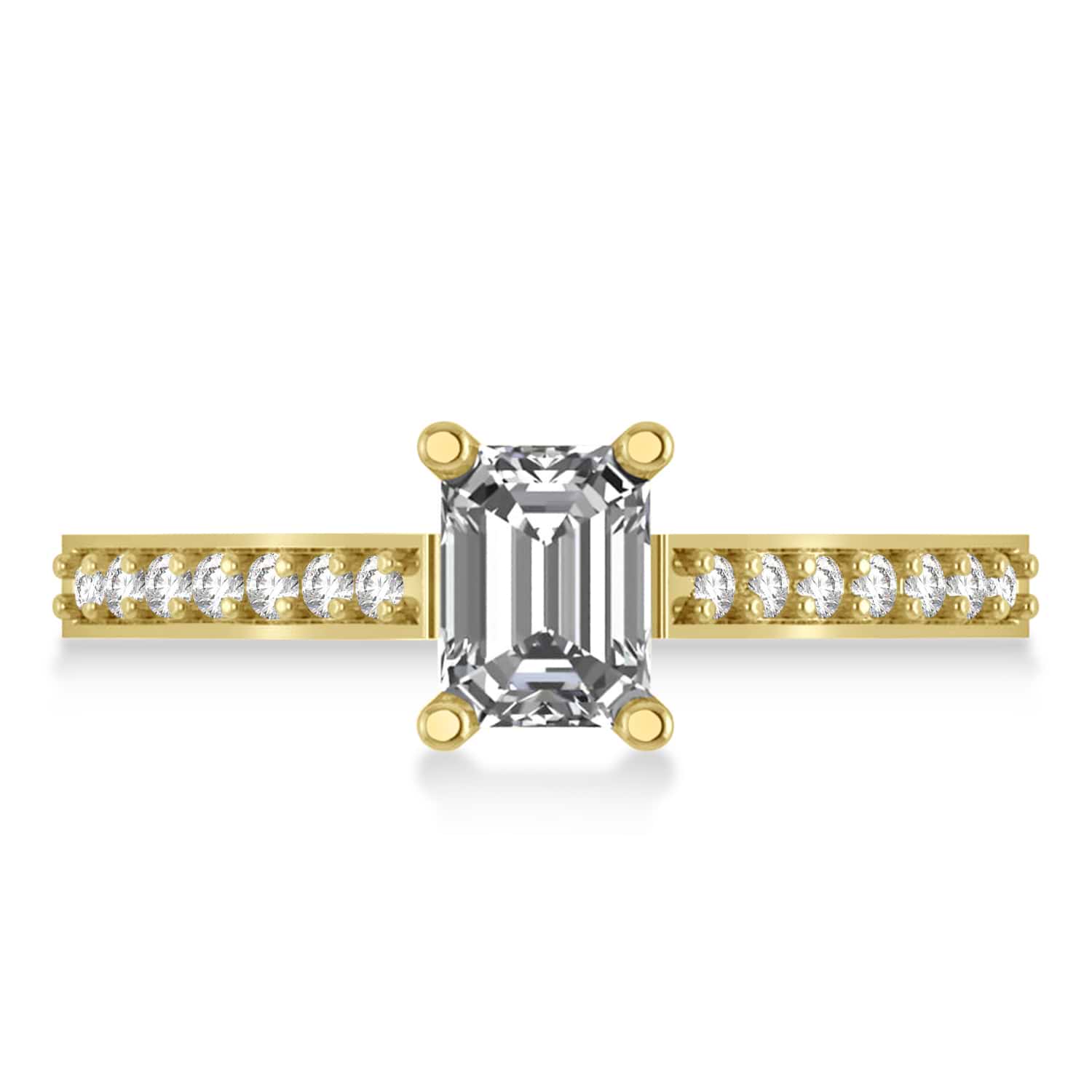 Emerald-Cut Diamond Pre-Set Engagement Ring 14k Yellow Gold (1.09ct)
