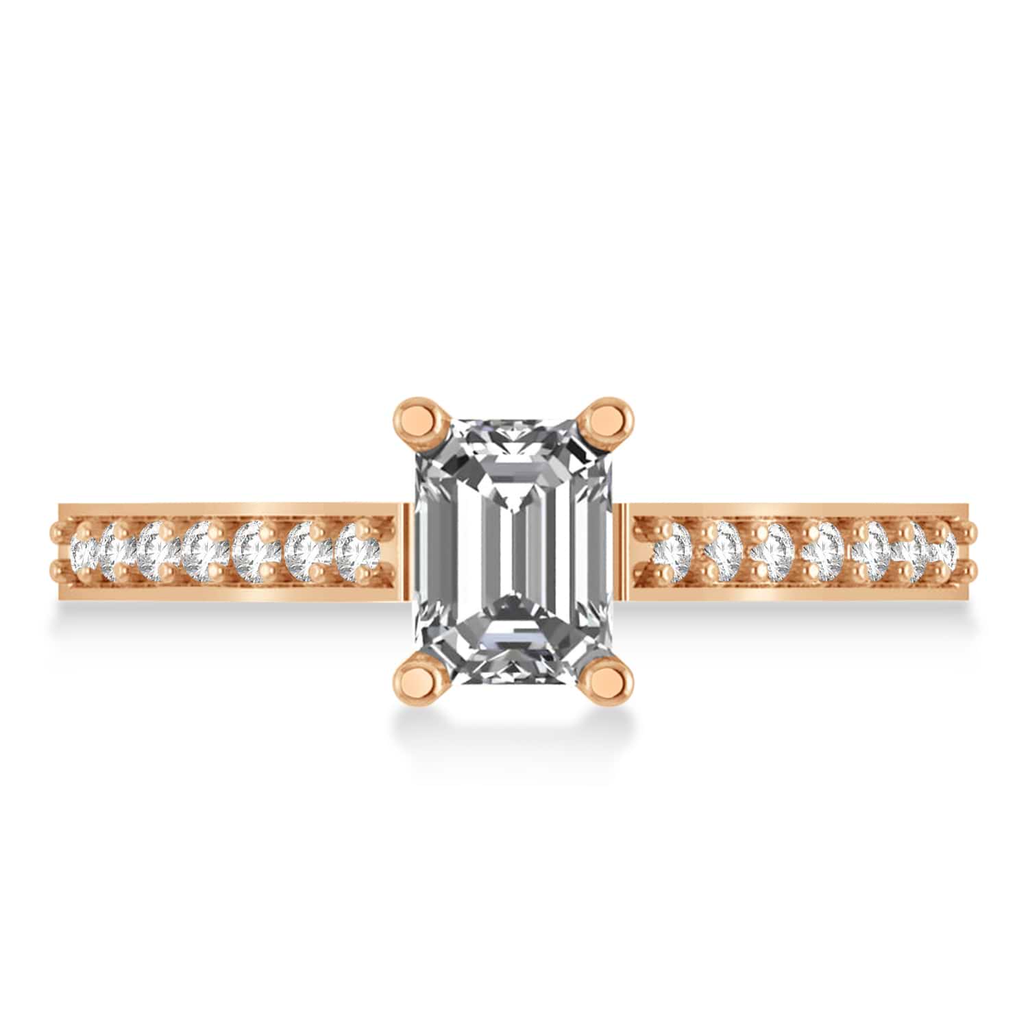 Lab Grown Emerald-Cut Diamond Pre-Set Engagement Ring 14k Rose Gold (1.09ct)