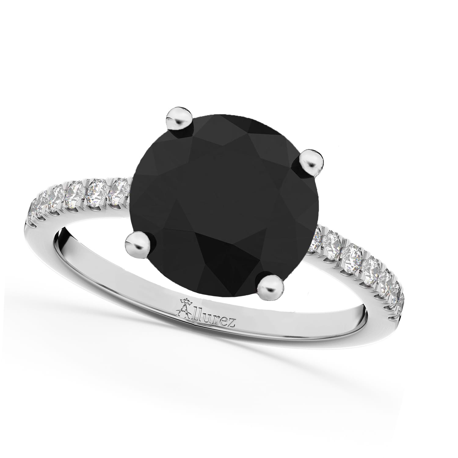 White & Black Diamond Engagement Ring Platinum (2.21ct)