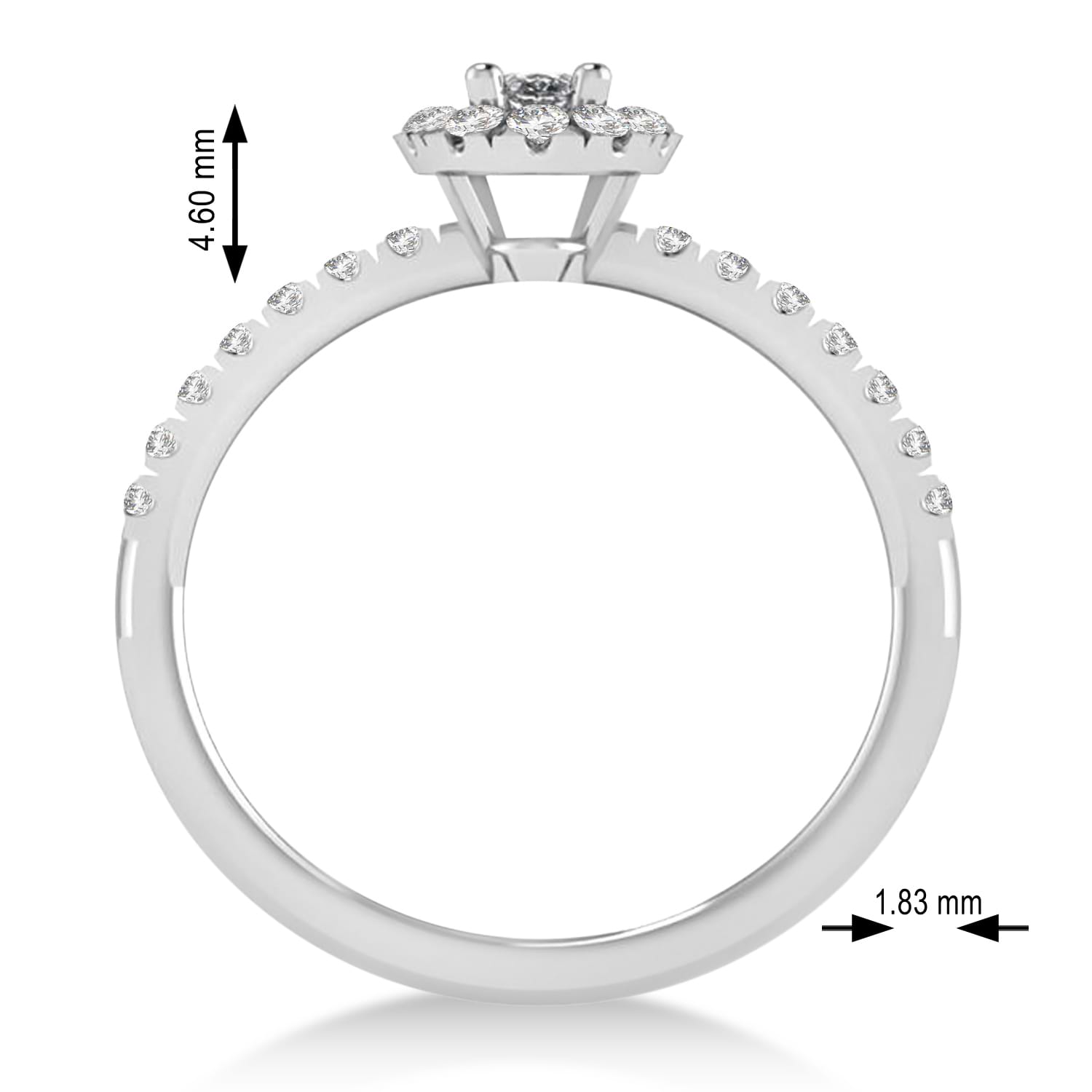 Oval Lab Grown Diamond Halo Engagement Ring 14k White Gold (0.60ct)
