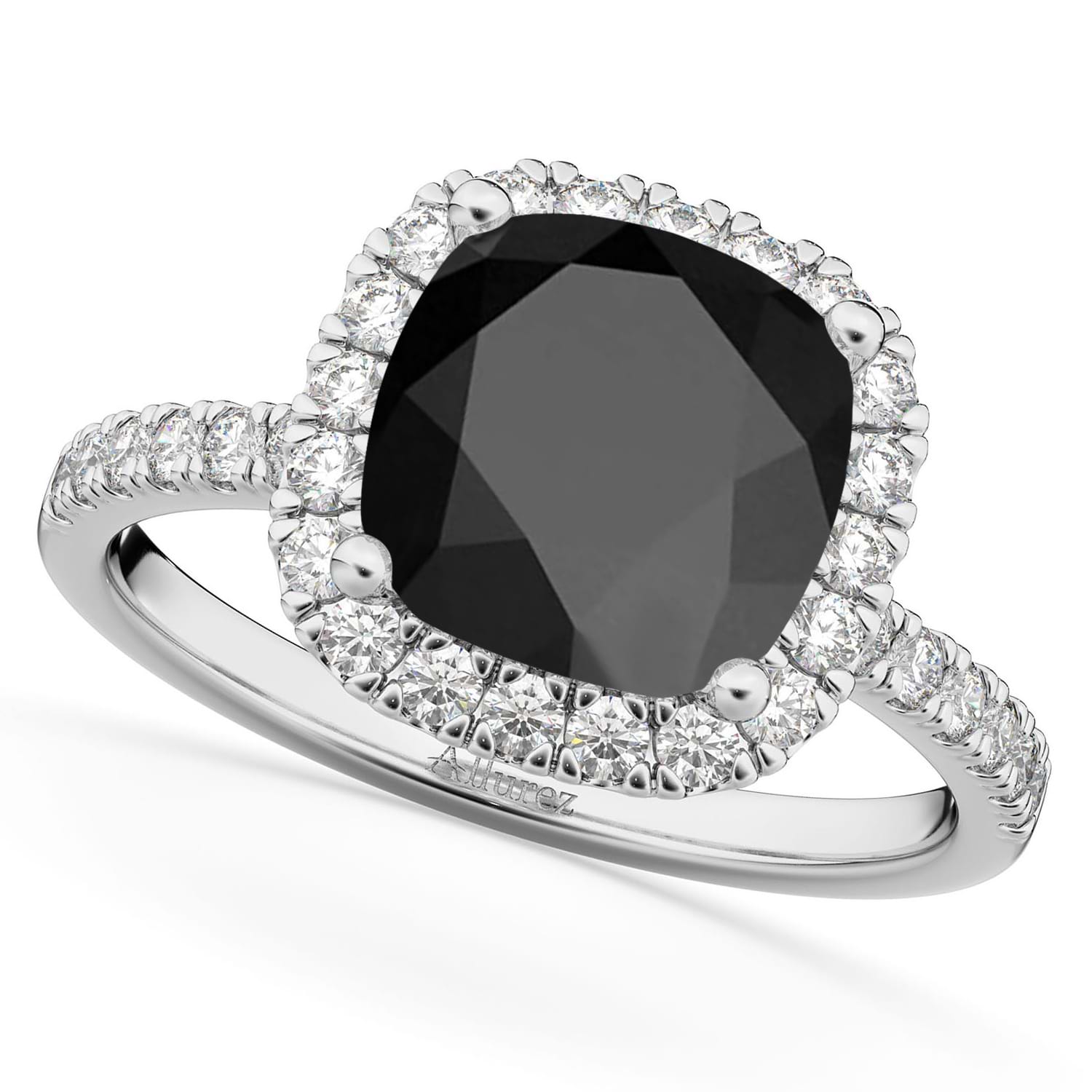 10K White Gold Black Onyx White Moissanite and Lab Grown Diamond 3 Stone  Bridal Engagement Wedding Ring Set For Women (0.87 Cttw, 5MM and 3MM  Cushion Cut, Available In Size 5, 6, 7, 8, 9) - Walmart.com
