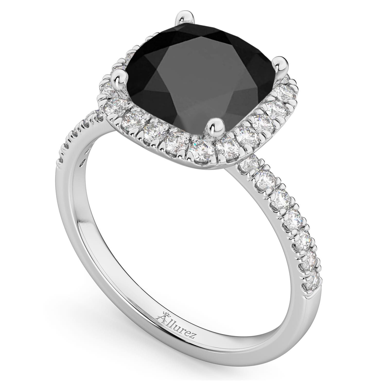 Halo Black Diamond Ring