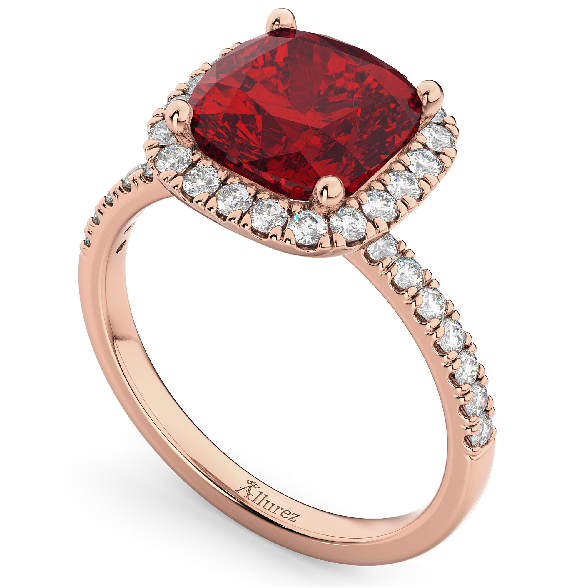 Ruby cushion cut on sale ring