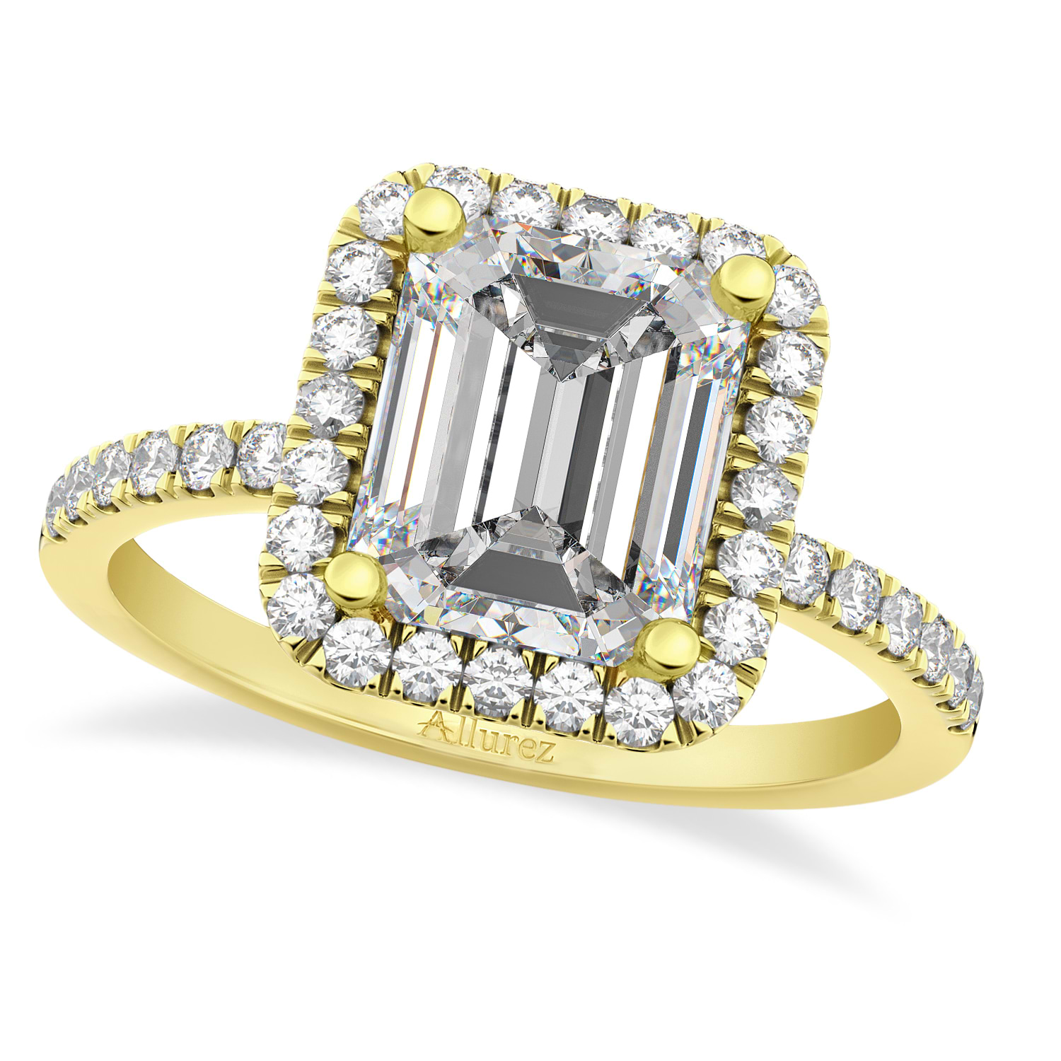 Moissanite & Diamond Engagement 14k Yellow Gold (3.32 ct)