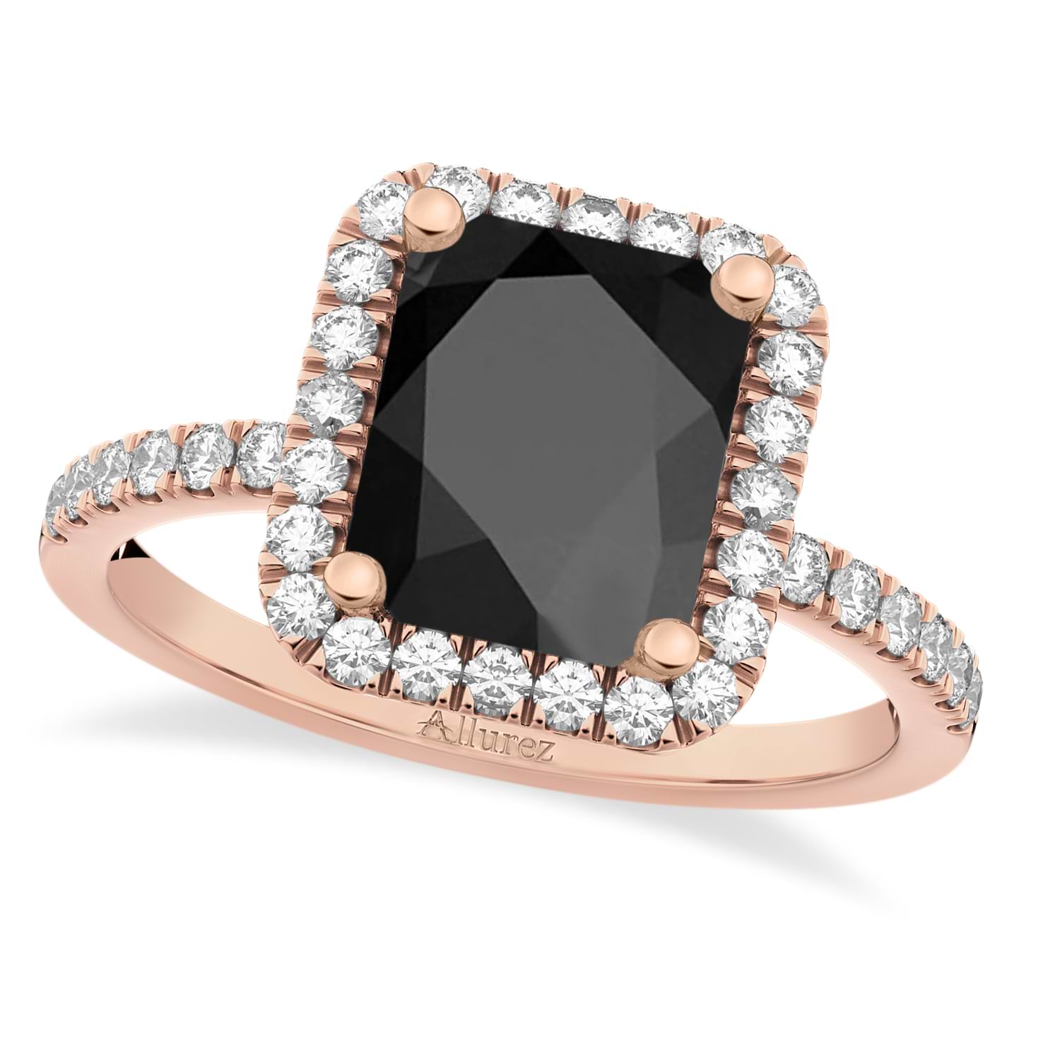 2pcs Emerald Cut Black Onyx Engagement Ring Set Rose Gold Vintage for Women  Art Deco Black Diamond Curved Ring Anniversary Gift - Etsy | Black onyx  engagement ring, Black wedding rings, Onyx