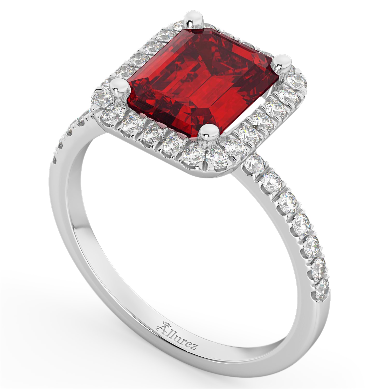 Super Bowl Ring 14K White Gold / Cultivated Ruby (8.37 carats)