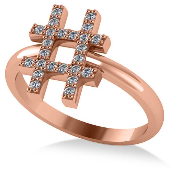 Hashtag Diamond Fashion Ring 14K Rose Gold (0.24ct)