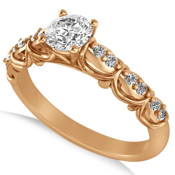 Diamond Accented Engagement Ring in 14k Rose Gold (0.68ct)