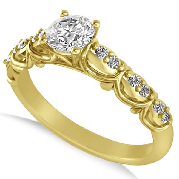 Diamond Accented Engagement Ring in 14k Yellow Gold (0.68ct)