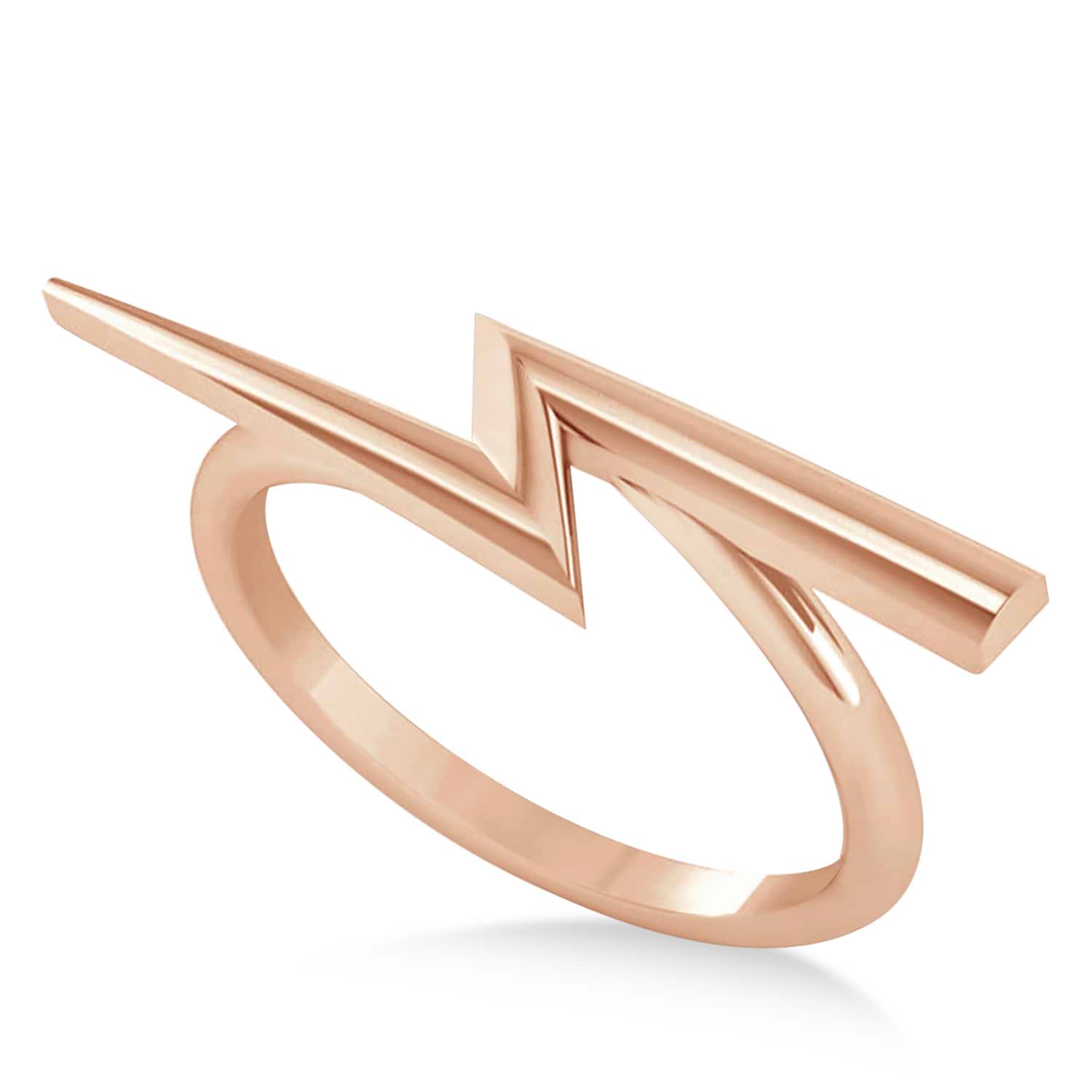 Lightning Bolt Bar Fashion Ring 14K Rose Gold