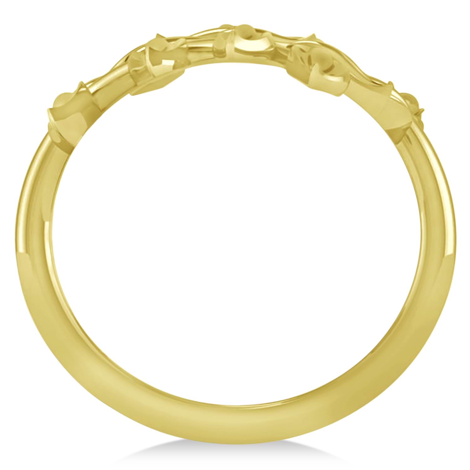 Olive Leaf Vine Plain Metal Fashion Ring 14k Yellow Gold