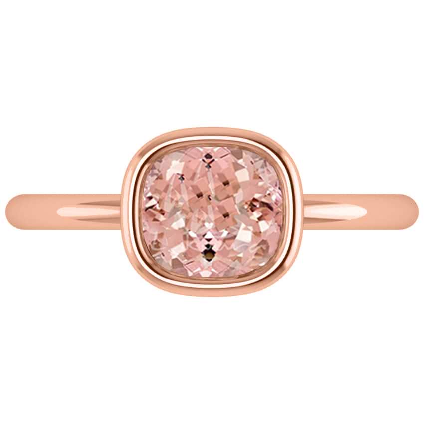 Cushion Cut Pink Morganite Solitaire Engagement Ring 14k Rose Gold (1.90ct)
