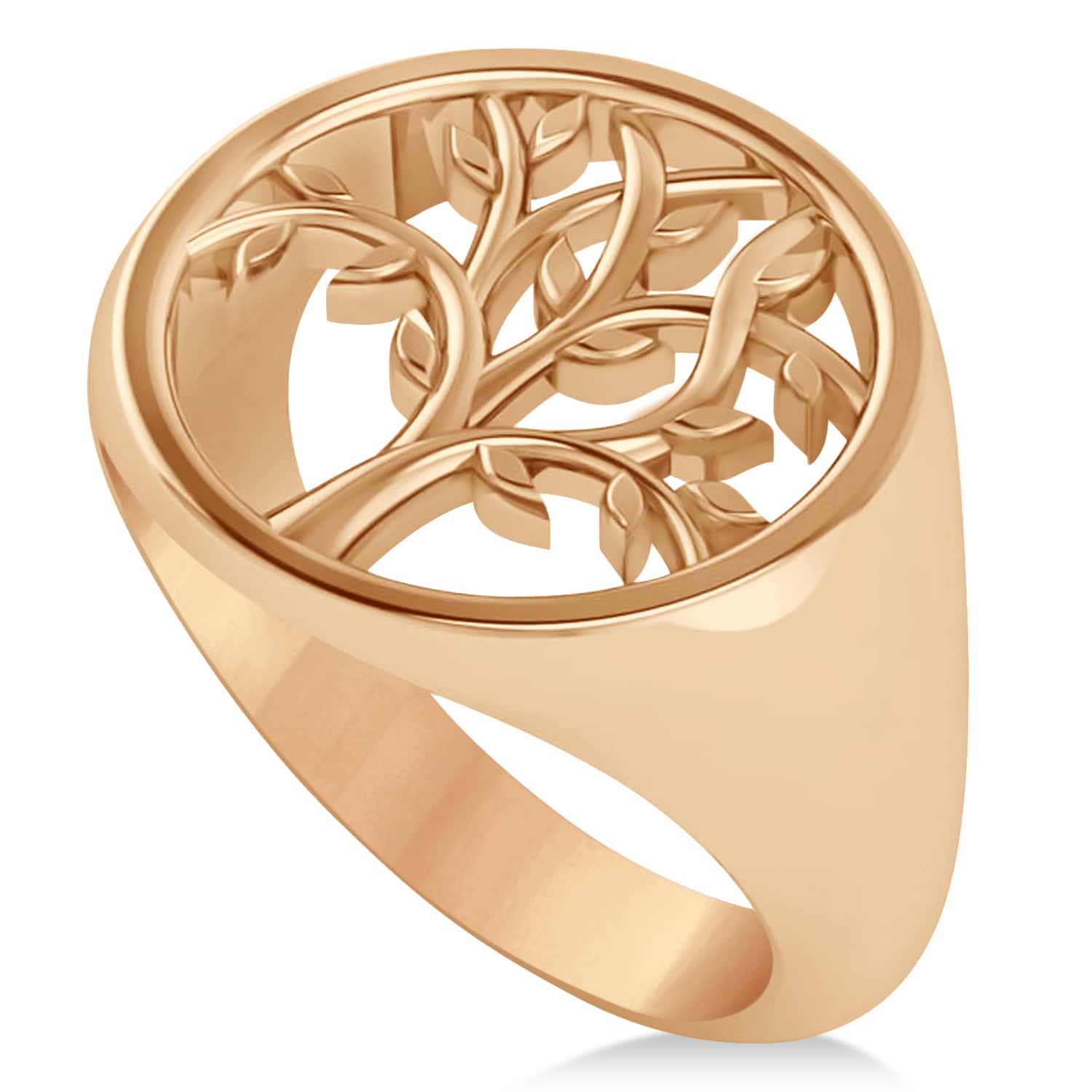 Family Tree of Life Ladies Signet Ring 14k Rose Gold