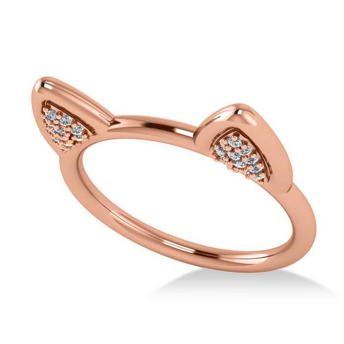 Diamond Cat Ears Fashion Ring 14k Rose Gold (0.22ct)