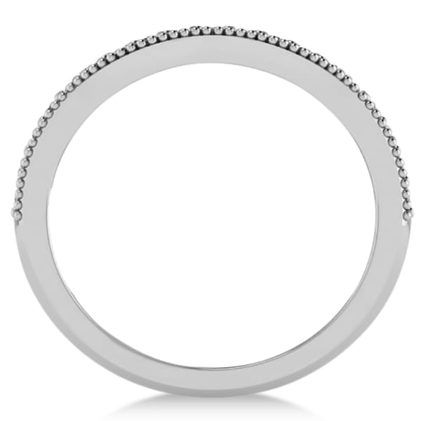 Diamond Accented Contoured Wedding Band in 14k White Gold (0.29ct)