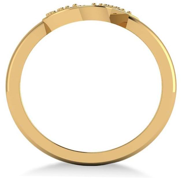 Crescent Moon and Star Diamond Ring 14k Yellow Gold (0.17ct)