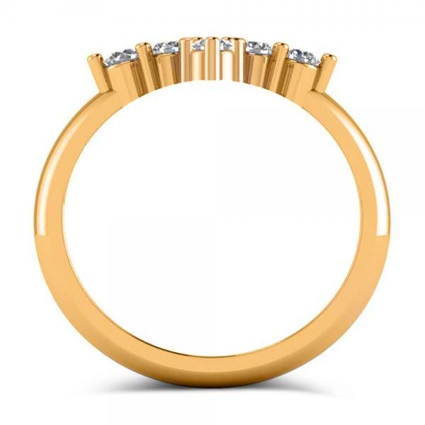 Large Religious Cross Round-Cut Diamond Ring 14k Yellow Gold (0.55ct)