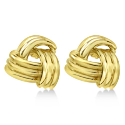 Love Knot Stud Earrings 14K Yellow Gold (14mm)
