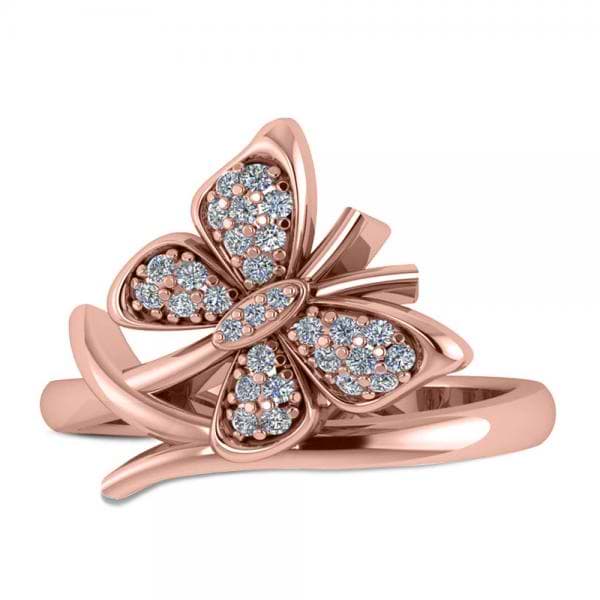 Rose Gold Butterfly Ring for Girl and Women fashion