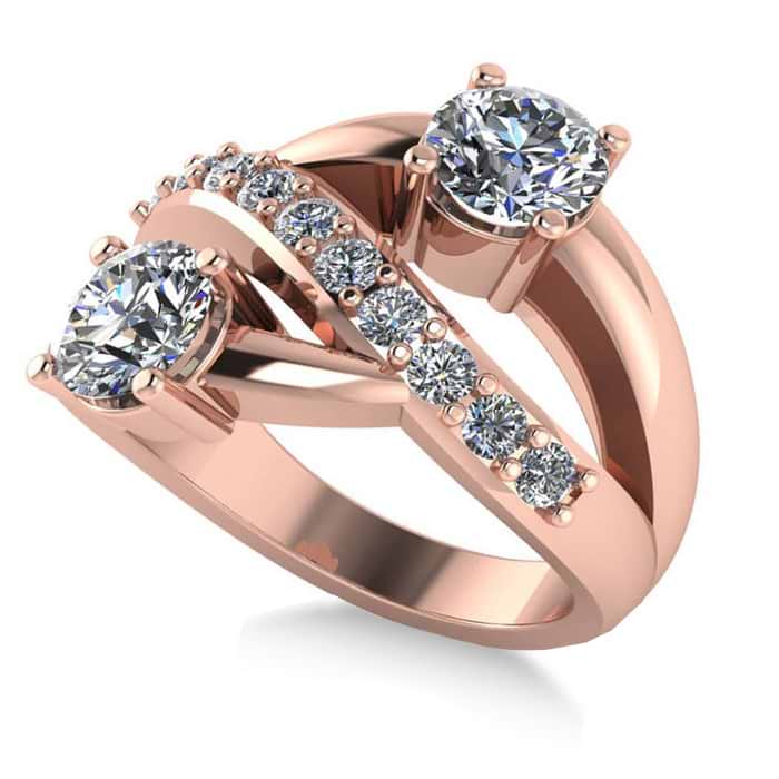 Diamond Ever Together 2-Stone Ring 14k Rose Gold (2.00ct)