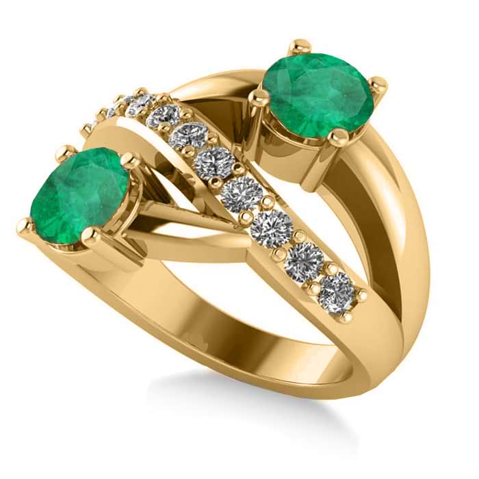 Emerald & Diamond Ever Together Ring 14k Yellow Gold (2.00ct)