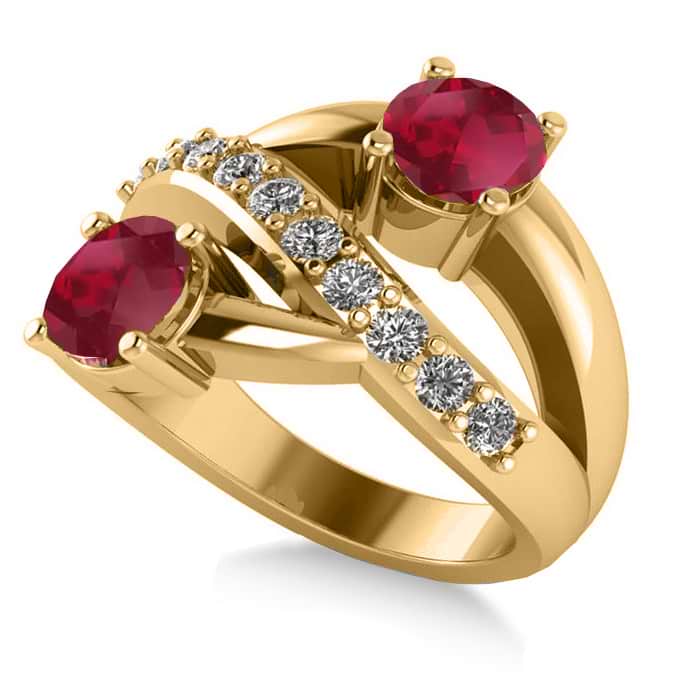 Ruby & Diamond Ever Together 2-Stone Ring 14k Yellow Gold (2.00ct)