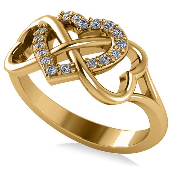 Infinity Heart Diamond Accented Fashion Ring 14k Yellow Gold (0.17ct)