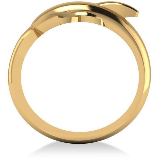 Summertime Dolphin Fashion Ring 14k Yellow Gold