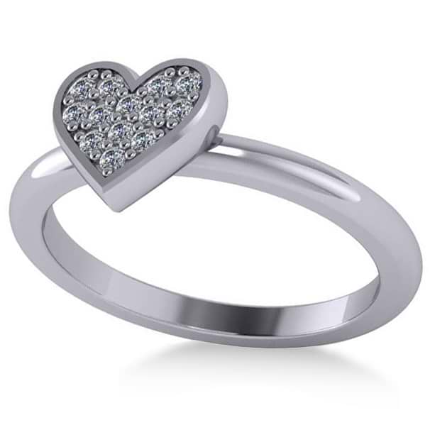 Diamond Heart Fashion Ring 14k White Gold (0.13ct)