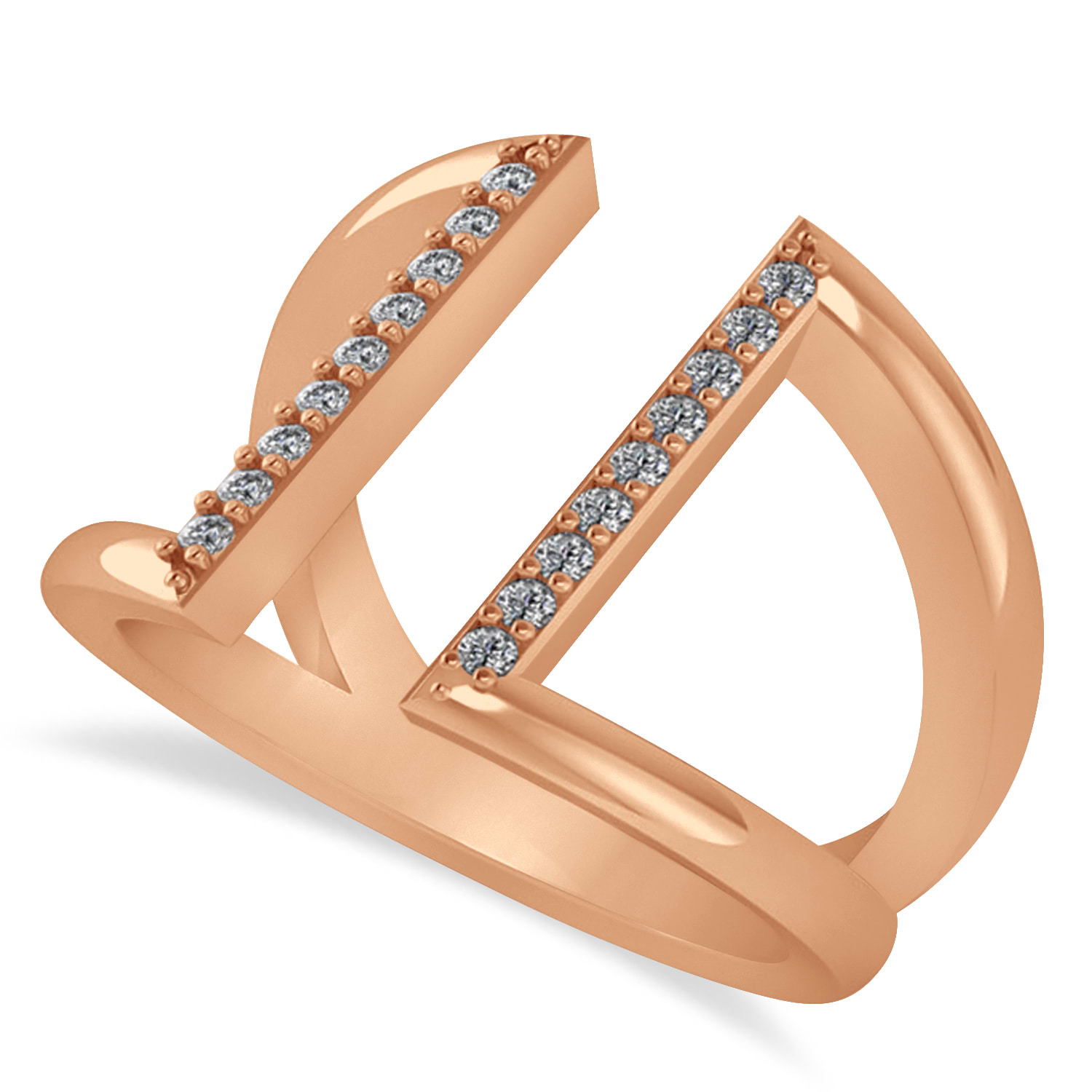 Diamond Double Bar Fashion Ring 14K Rose Gold (0.18ct)