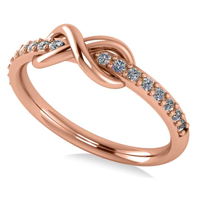 Infinity Diamond Accented Fashion Ring Band 14k Rose Gold (0.24ct)